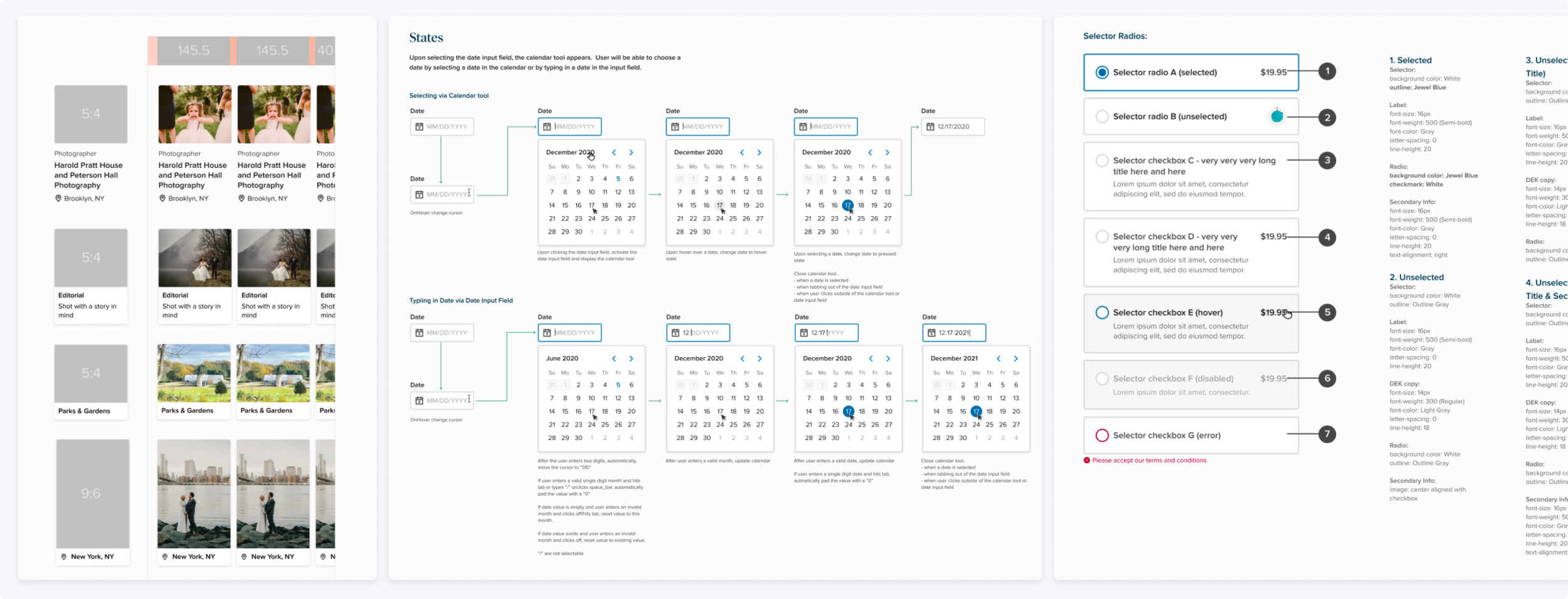 Samples from our Zola Design System