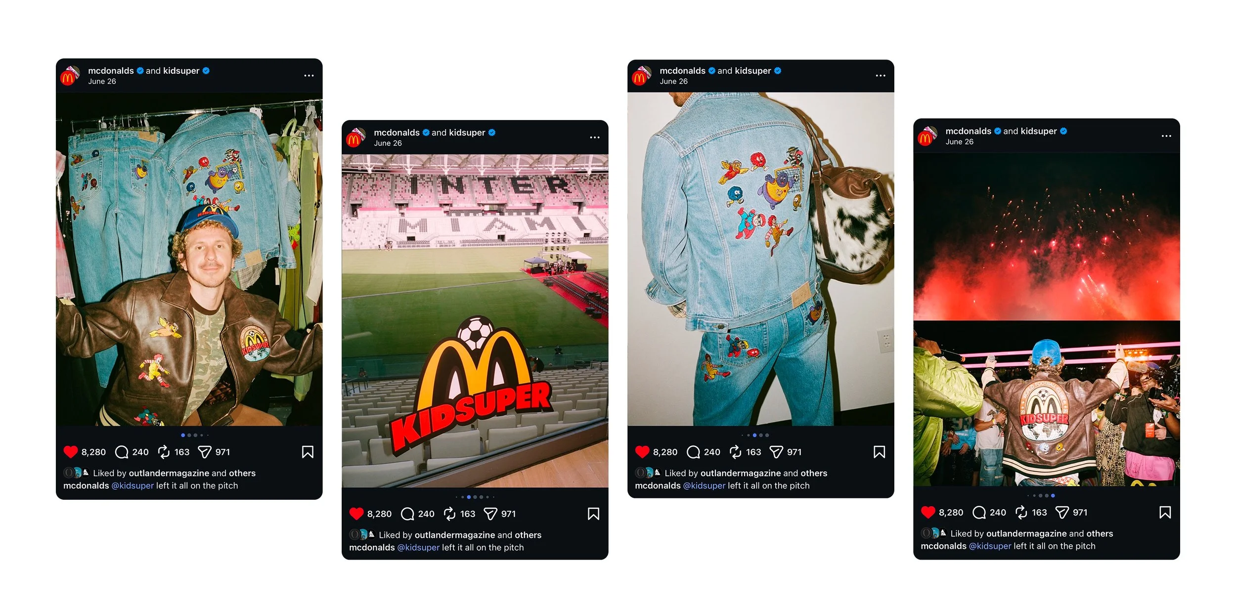 Working with Colm Dillane, the collaboration featured branded football-inspired pieces like custom Grimace soccer jerseys alongside collectible meals to drive fan engagement. 