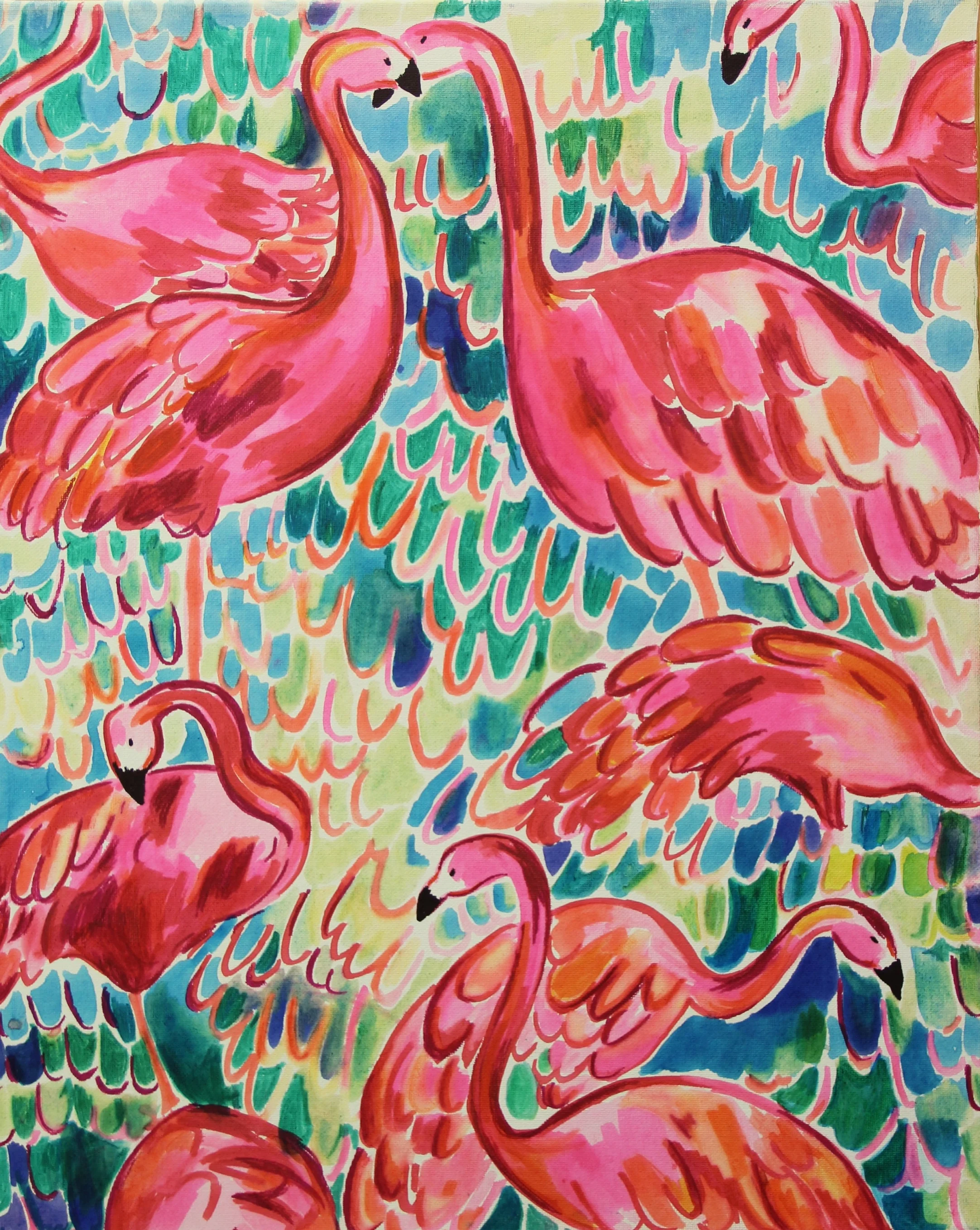  Acrylic and marker on canvas  16” x 20”  2017 