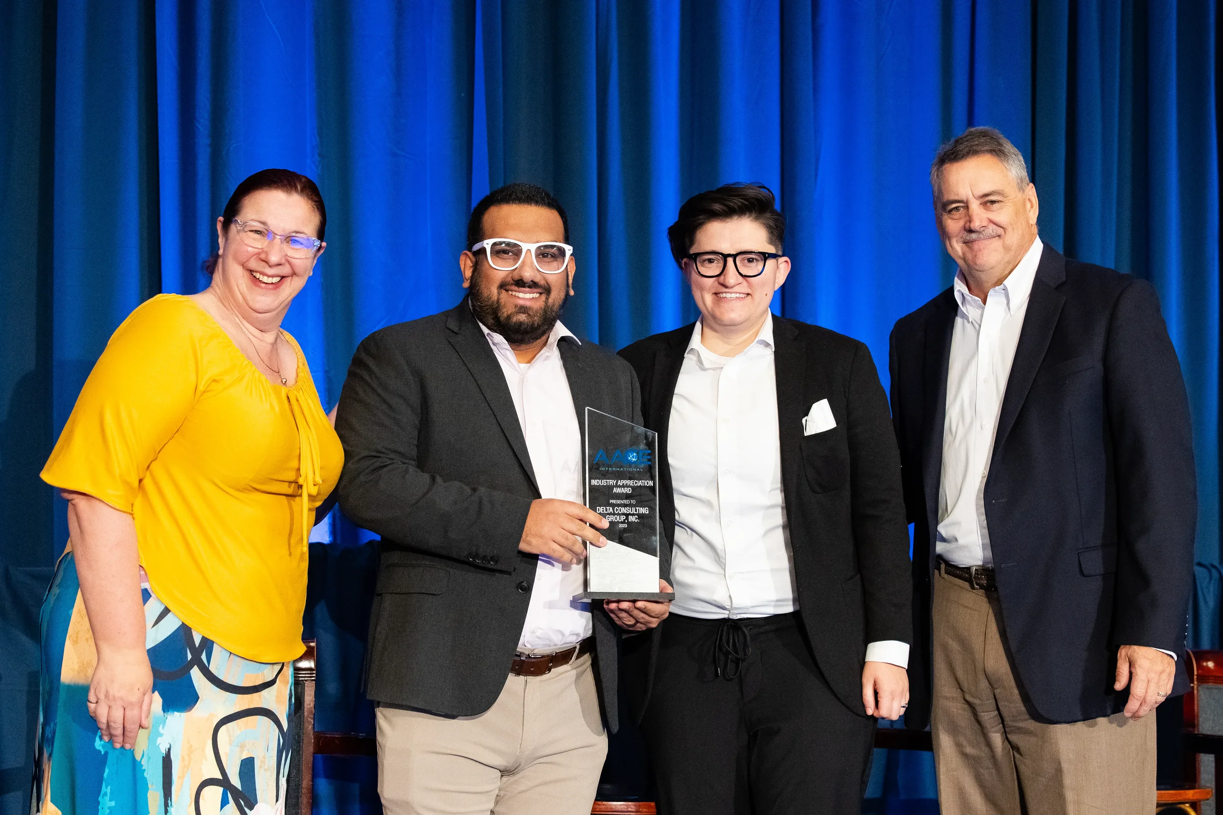 Industry Appreciation Award recipients pose on stage at AACE International conference in Orlando