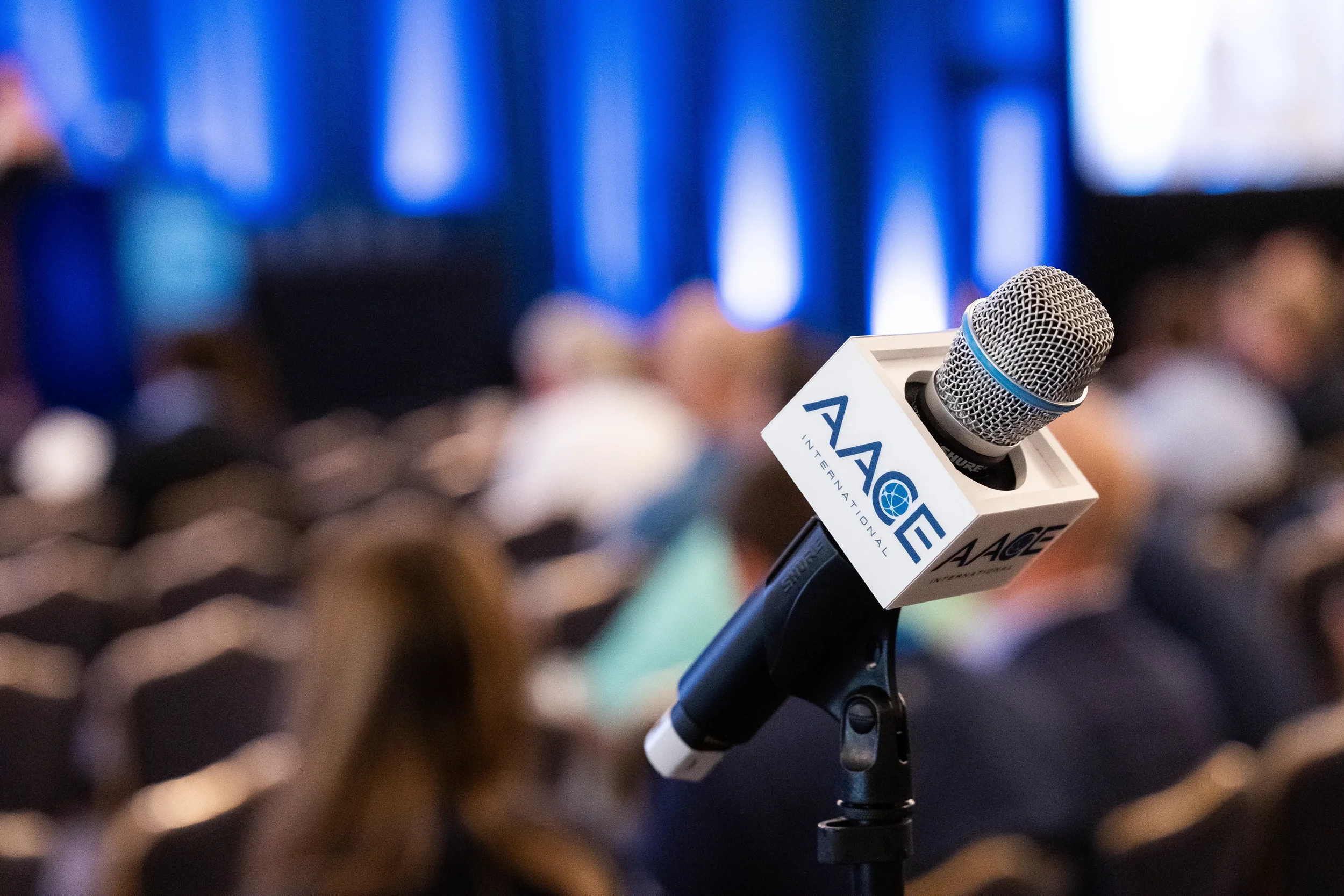 AACE International branded microphone captures speaker presentation in Orlando