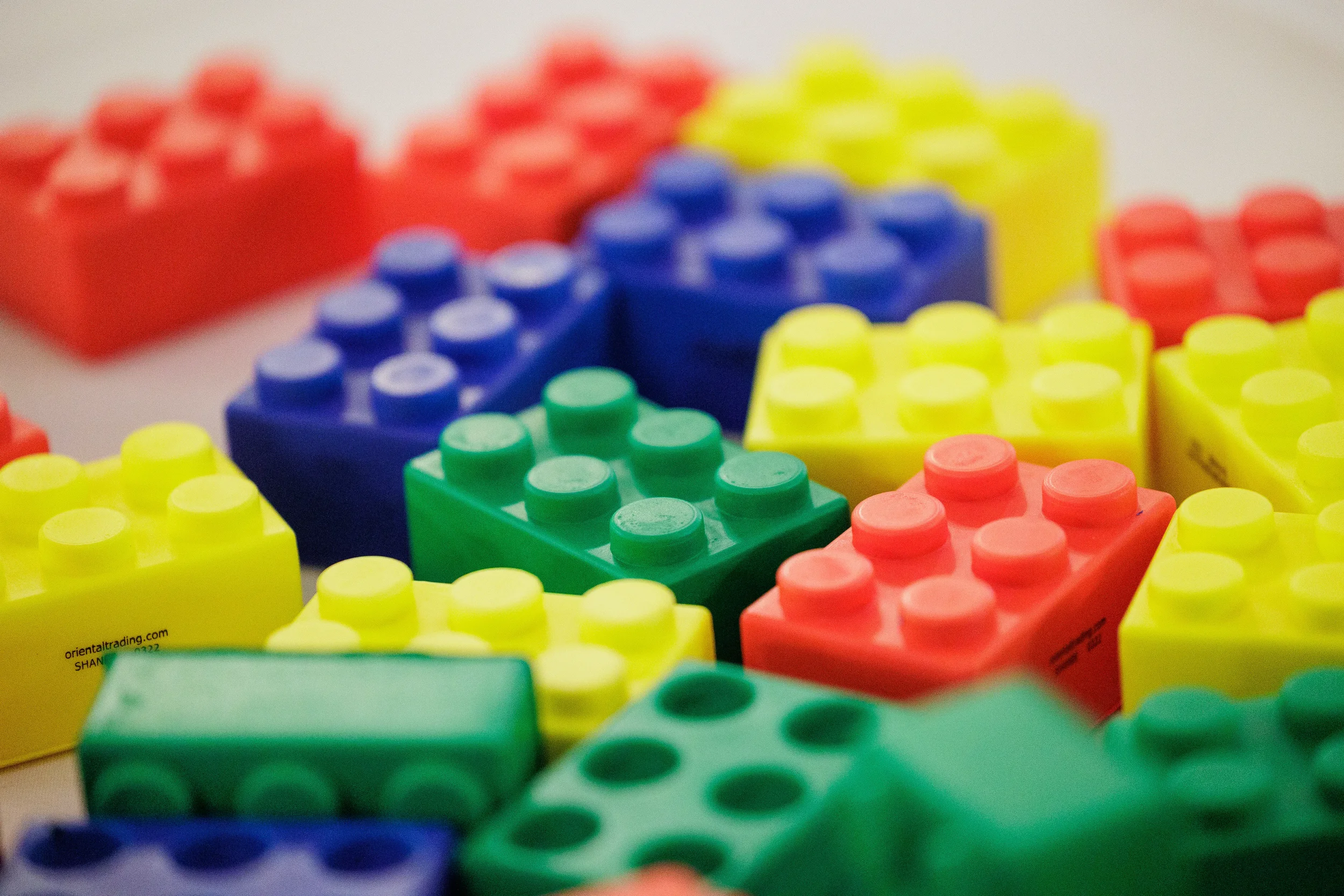 Colorful building blocks arranged on table as part of interactive activity at Chicago nonprofit conference