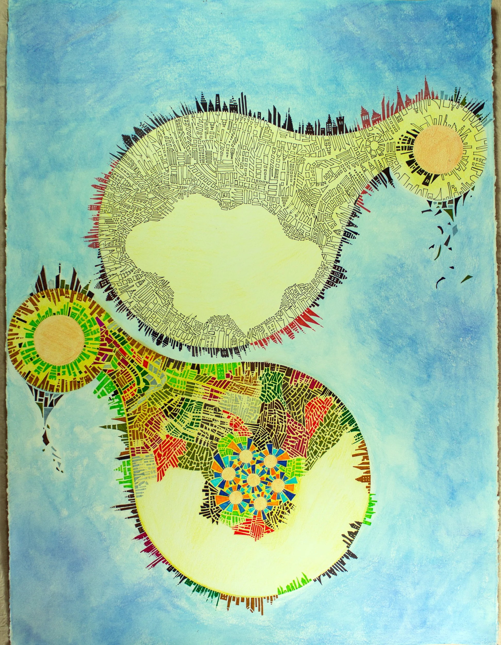 "Untitled", Color Pencil,Pen & Ink on paper, Private Collection