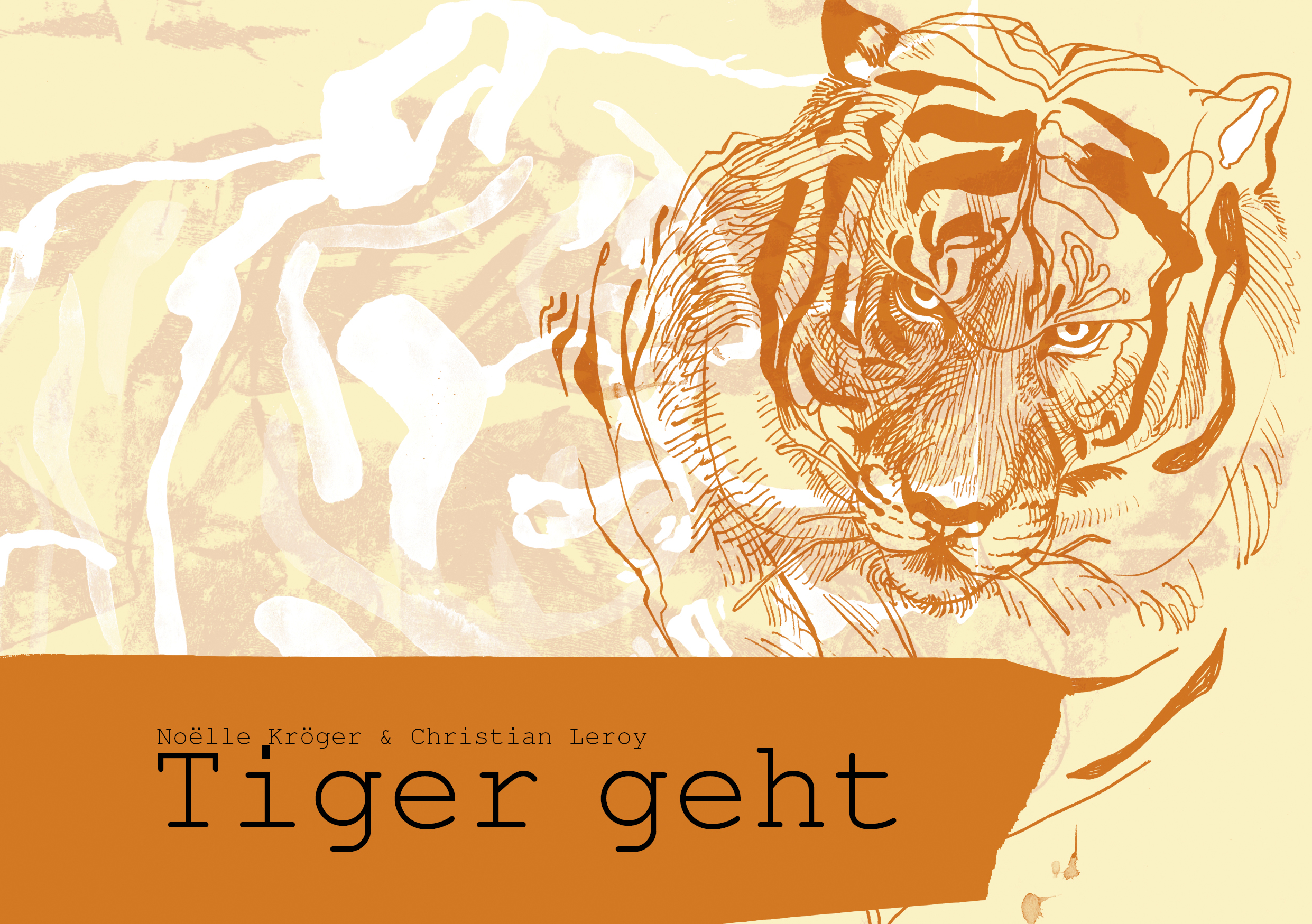 Cover design: Tiger geht 2019, ink on paper