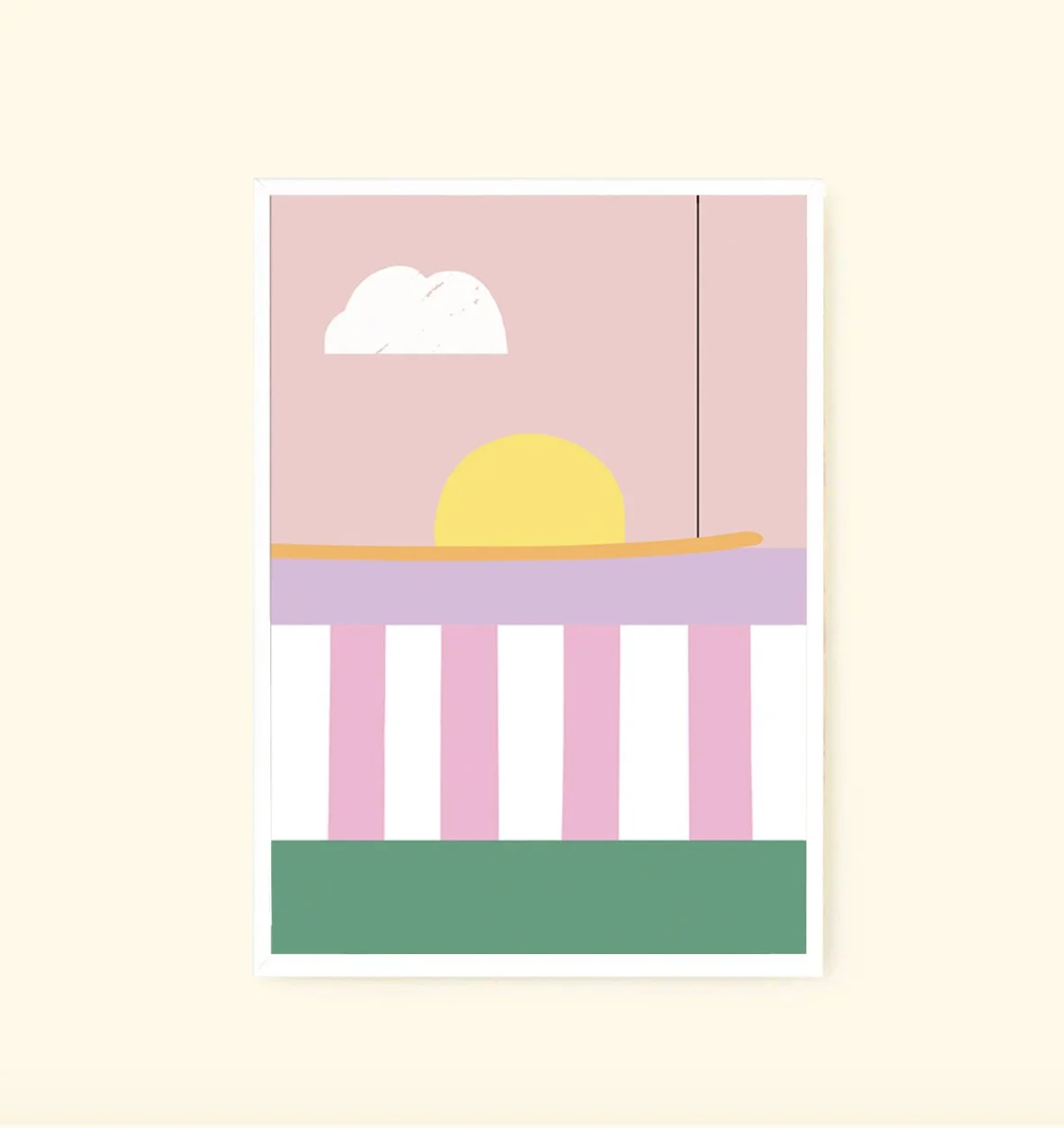 Sonnenaufgang_DIN A3_oak framed_gelb_Ines Keck_.jpg