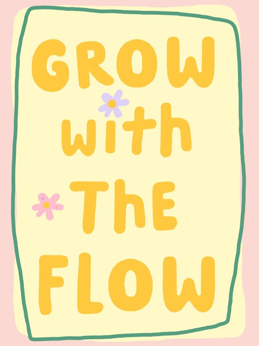 &bdquo;Grow with the flow&ldquo; - f&uuml;r alle die den flow lieben, sich selbst und dem  Leben vertrauen. Oder vielleicht zuk&uuml;nftig etwas mehr vertrauen wollen 😉. H&auml;ng sie dir an die Wand, leg sie dir neben das Kopfkissen oder nimm sie m