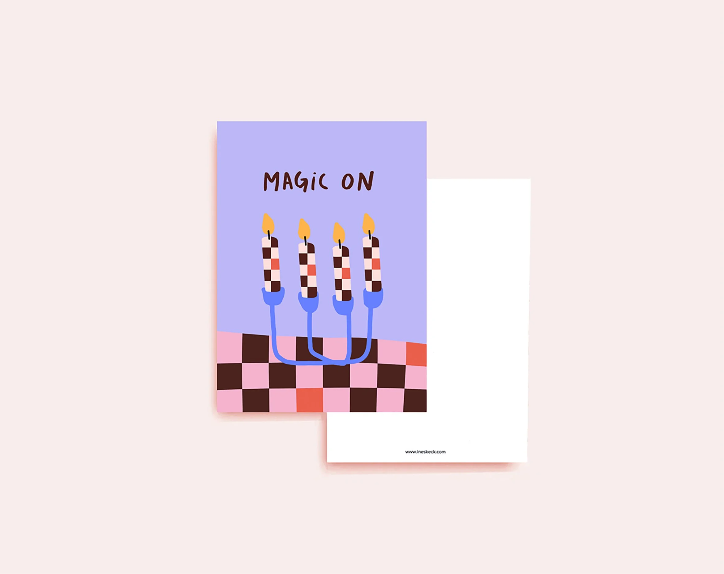 Postkarten_DIN A6_Magic on_VorderHinterseite_rosa Hintergrund.jpg