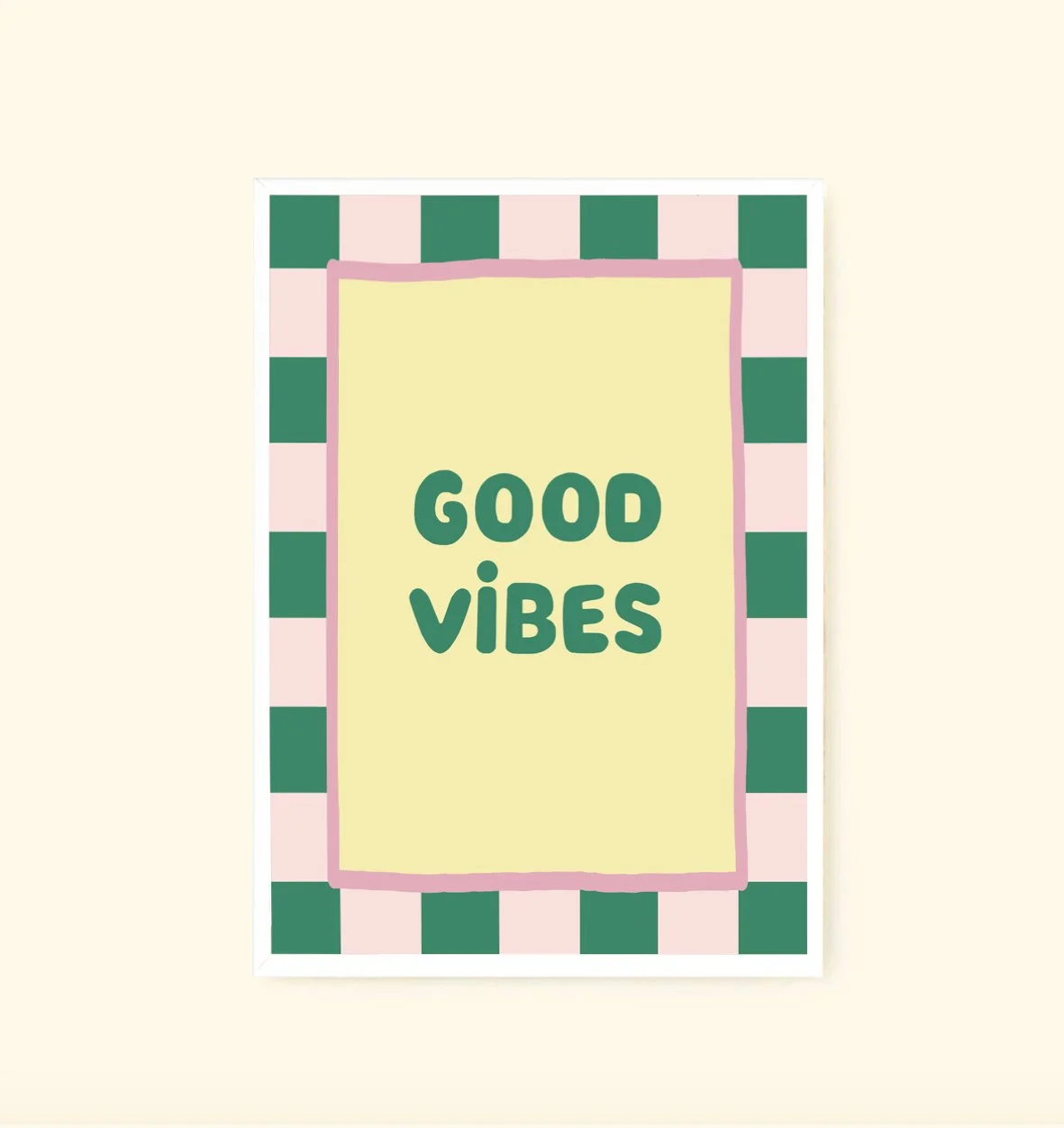 Good Vibes_30x40cm_white framed_gelb_Ines Keck.jpg