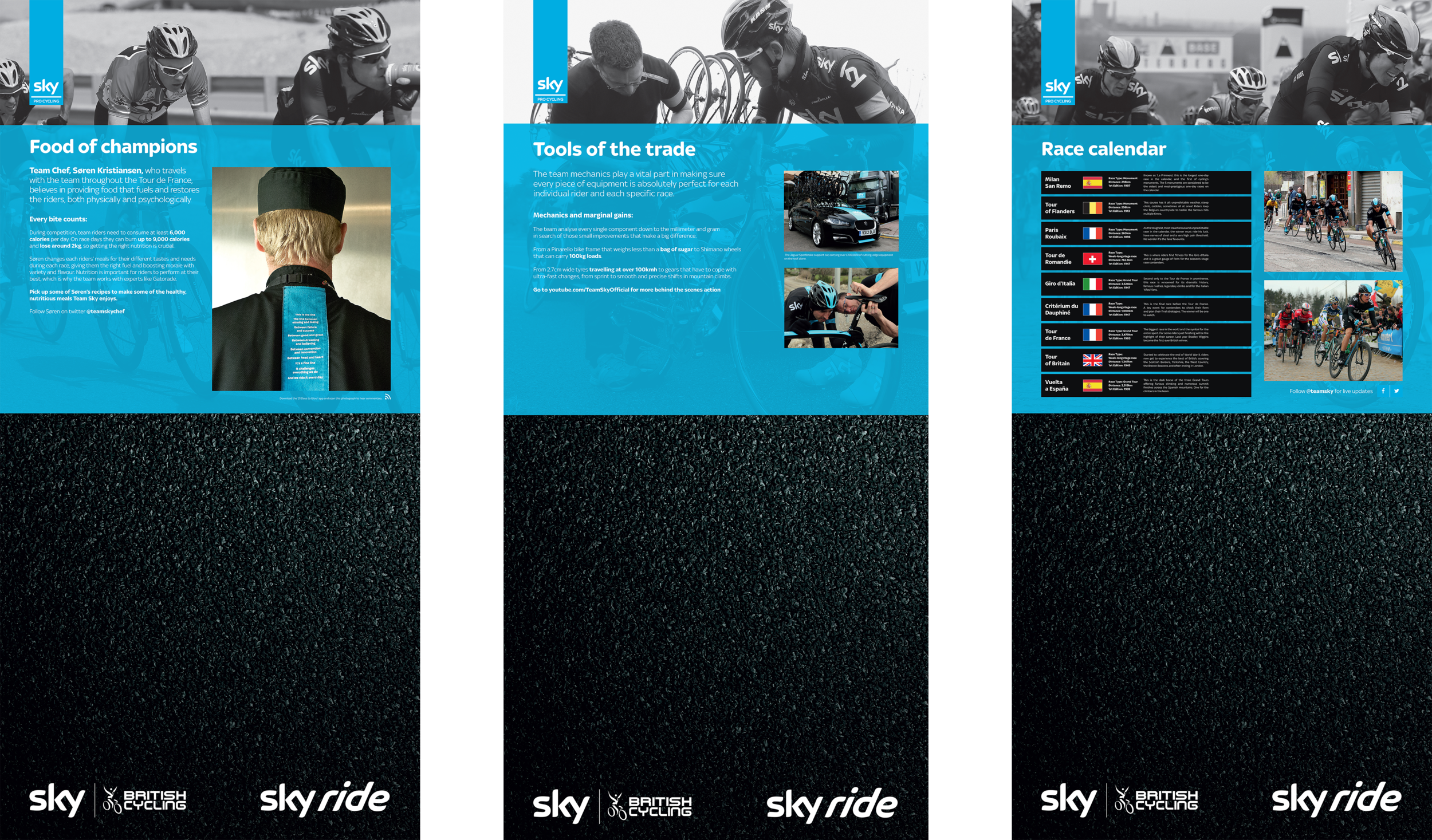 Team Sky Pro Cycling and SkyRide — DBYD 3D and 2D CREATIVE DESIGN