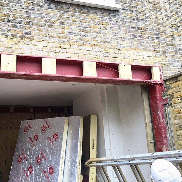 Steelwork in place for new rear extension #architecture #houseextension #lambeth