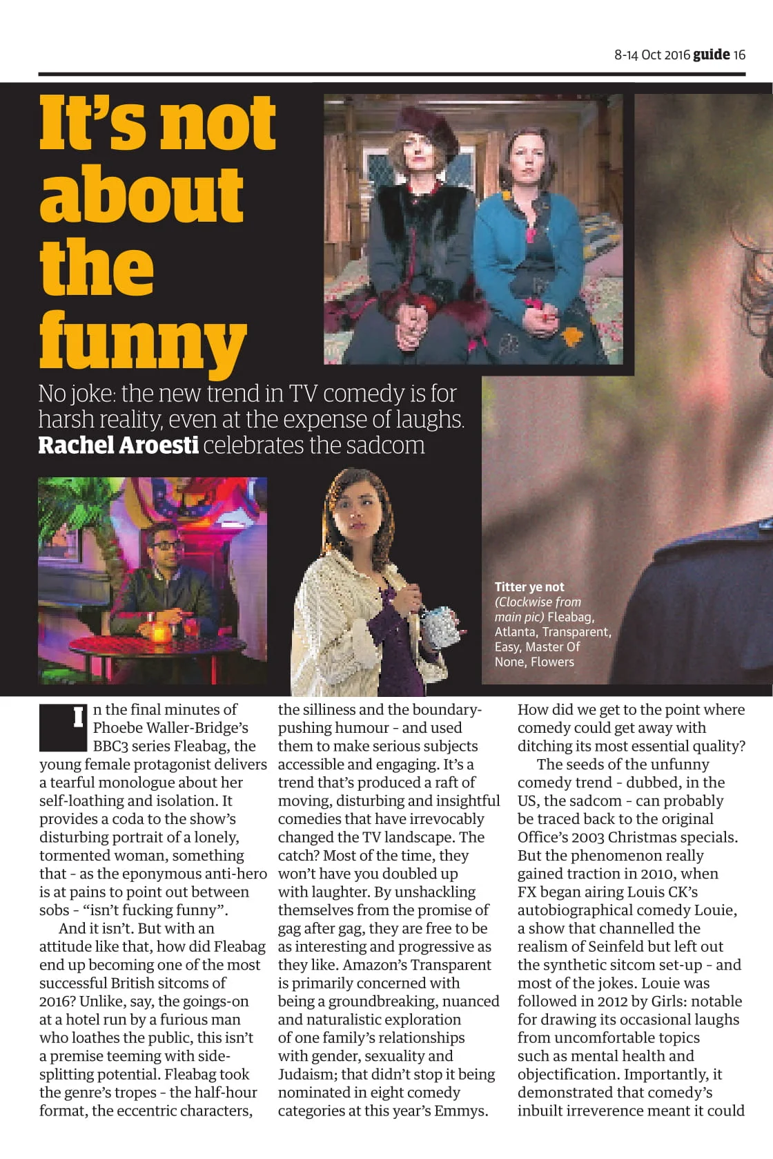 Rachel Aroesti - Sadcoms - Guardian