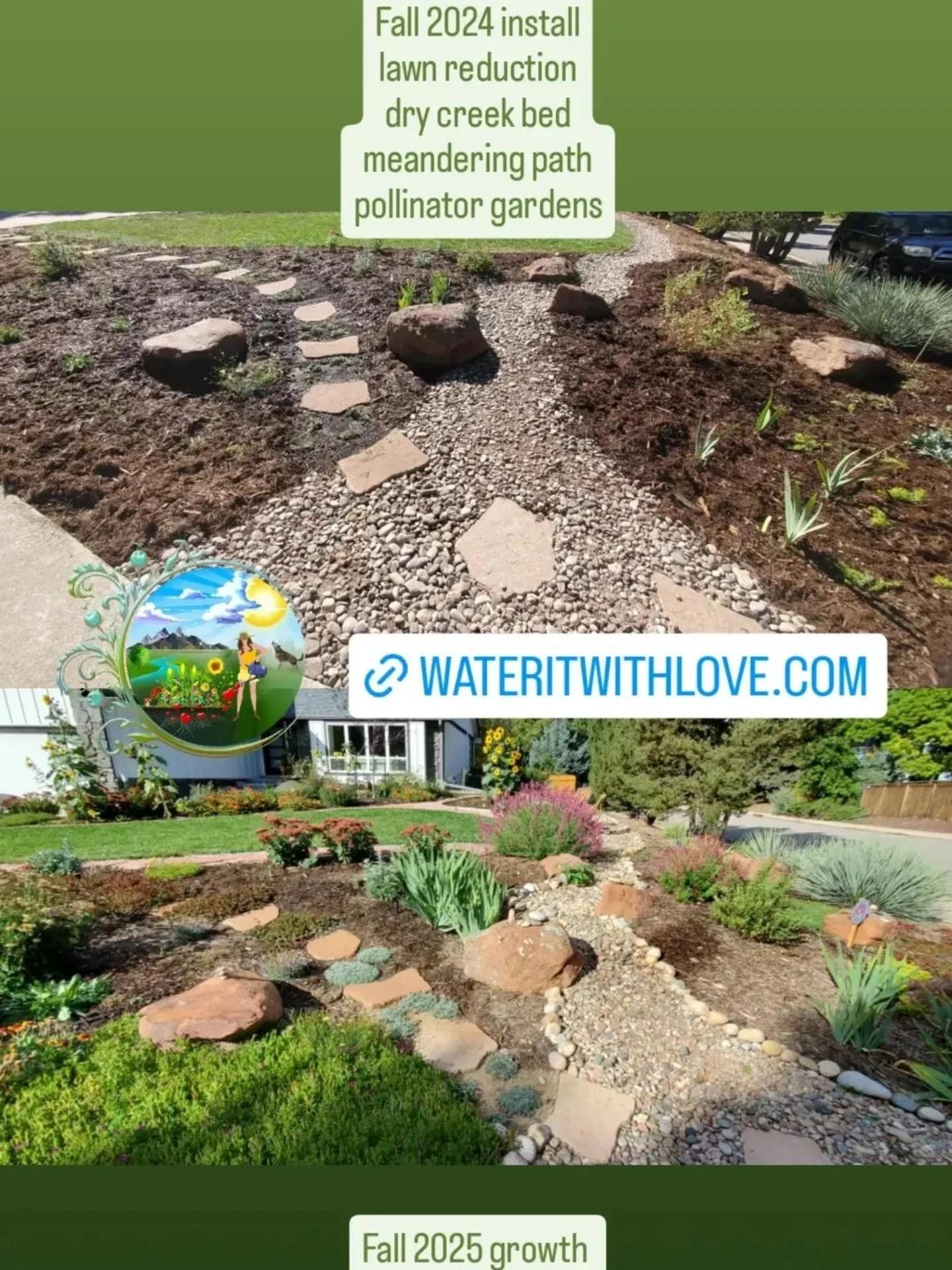 I am so happy to see the growth in this garden!! We designed last summer, installed in the fall, and lightly maintained/made edits this summer. 

The clients have been enjoying the seasonal changes and the special interactions with their community. P