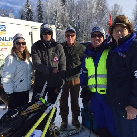 Left to right: Laurie Berry, Joar Leifseth Ulsom (Iditarod Race Winner 2018), Marc Millican (yep, that pilot I mentioned earlier), and friends, Pedro Garcia and Tom Kottre