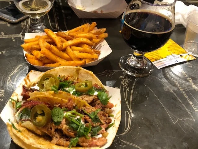 This amazingly delicious meal of pulled pork tacos and small-batch brewed beer is from The Back Porch Food Truck and Girdwood Brewing Company ..