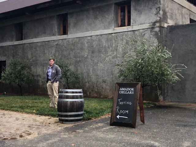 Marc, my husband, in front of the Amador Cellars tasting room.