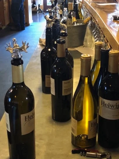 The tasting room bar at Helwig Winery.