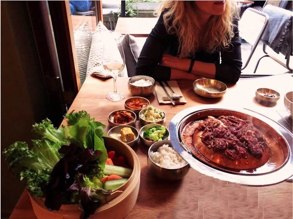 Bulgogi BBQ menu at a grill table for the full experience of both grilling and Korean BBQ dining experience.