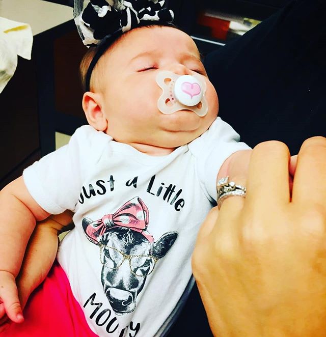 Lots of cuteness today!! She doesn't look that "MOO-DY" to us:) #perfectangel #sogababy #sogababies