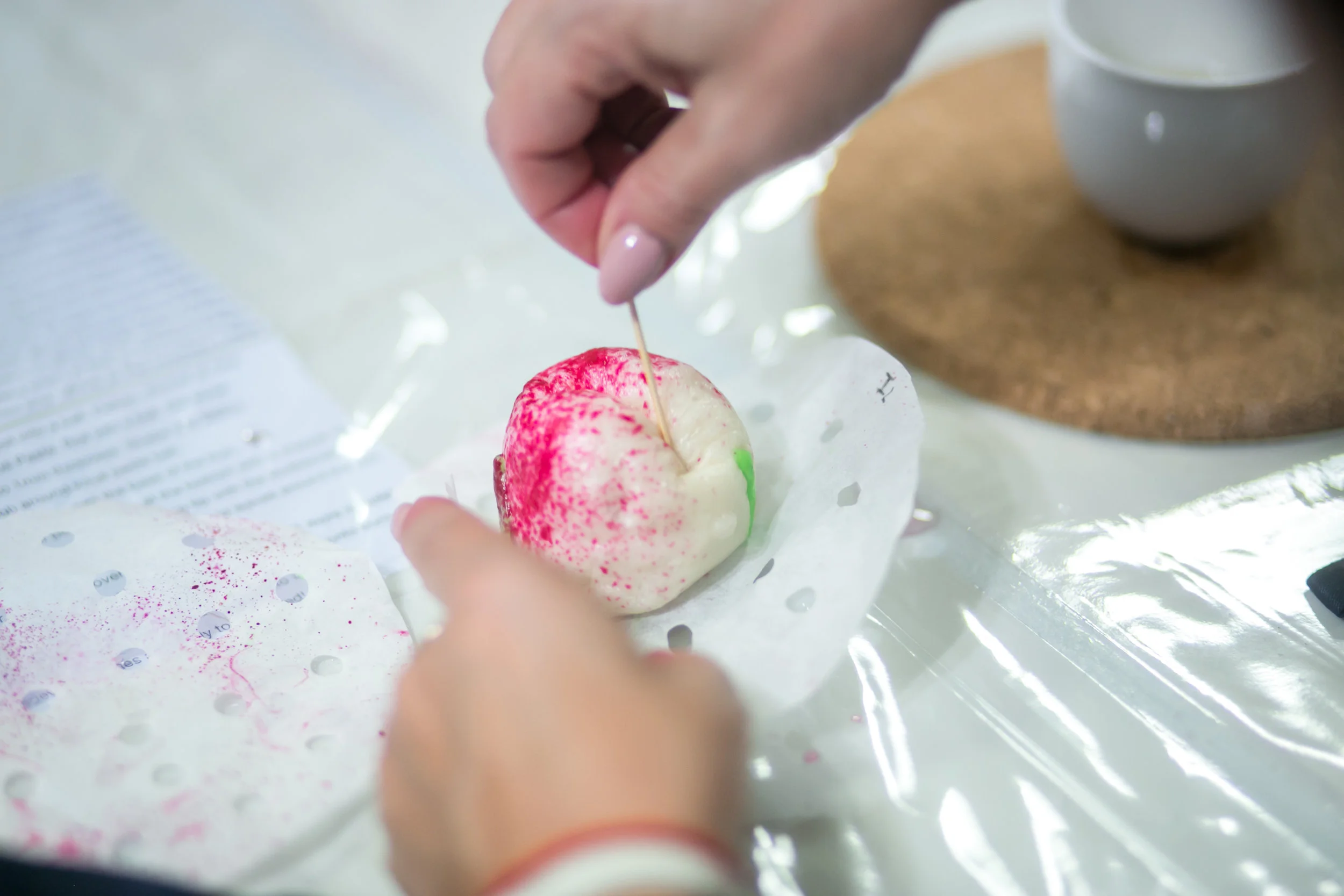 Making a longevity bao takes a lot of work; not only must it taste good, it should look good too!