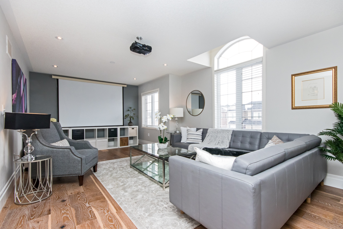 3346 Moses Way - Basement Entertainment space with projector