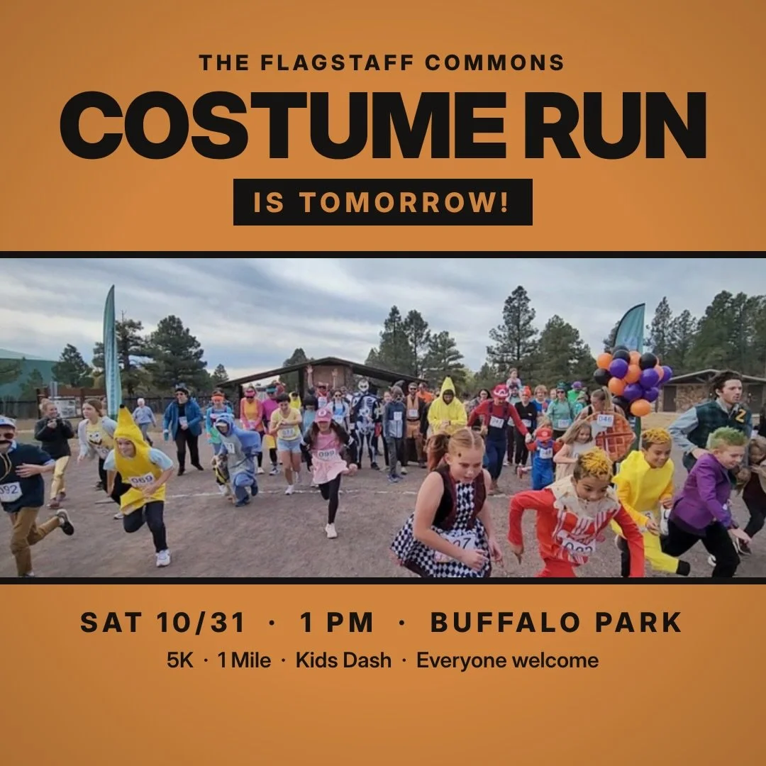 🎃🏃&zwj;♀️Join us tomorrow for our annual Halloween Costume run supporting some great non-profits we love! Afterwards, refuel with us at Somburros where a portion of the proceeds help these great organizations. 
.
.
.
#flagstaff #halloween #flagstaf