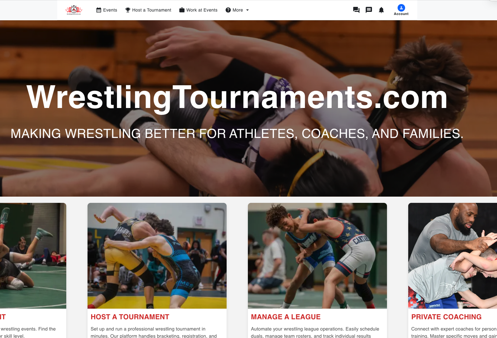 Register for League Matches with WrestlingTournaments.com