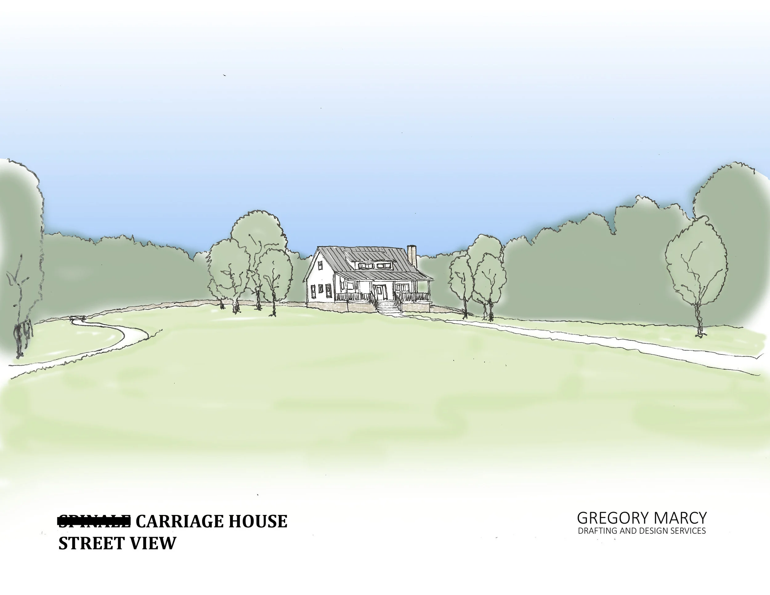 Carriage house hand drawing