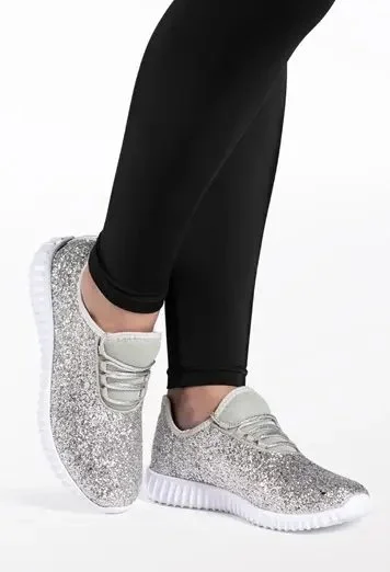 Sparkle Pop Dance Sneakers- Silver