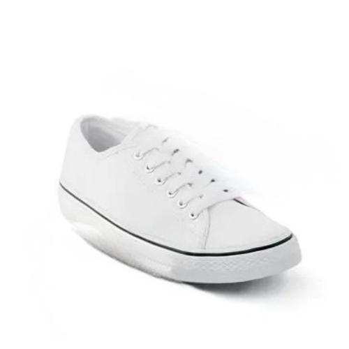 White- Canvas Low Top Sneaker