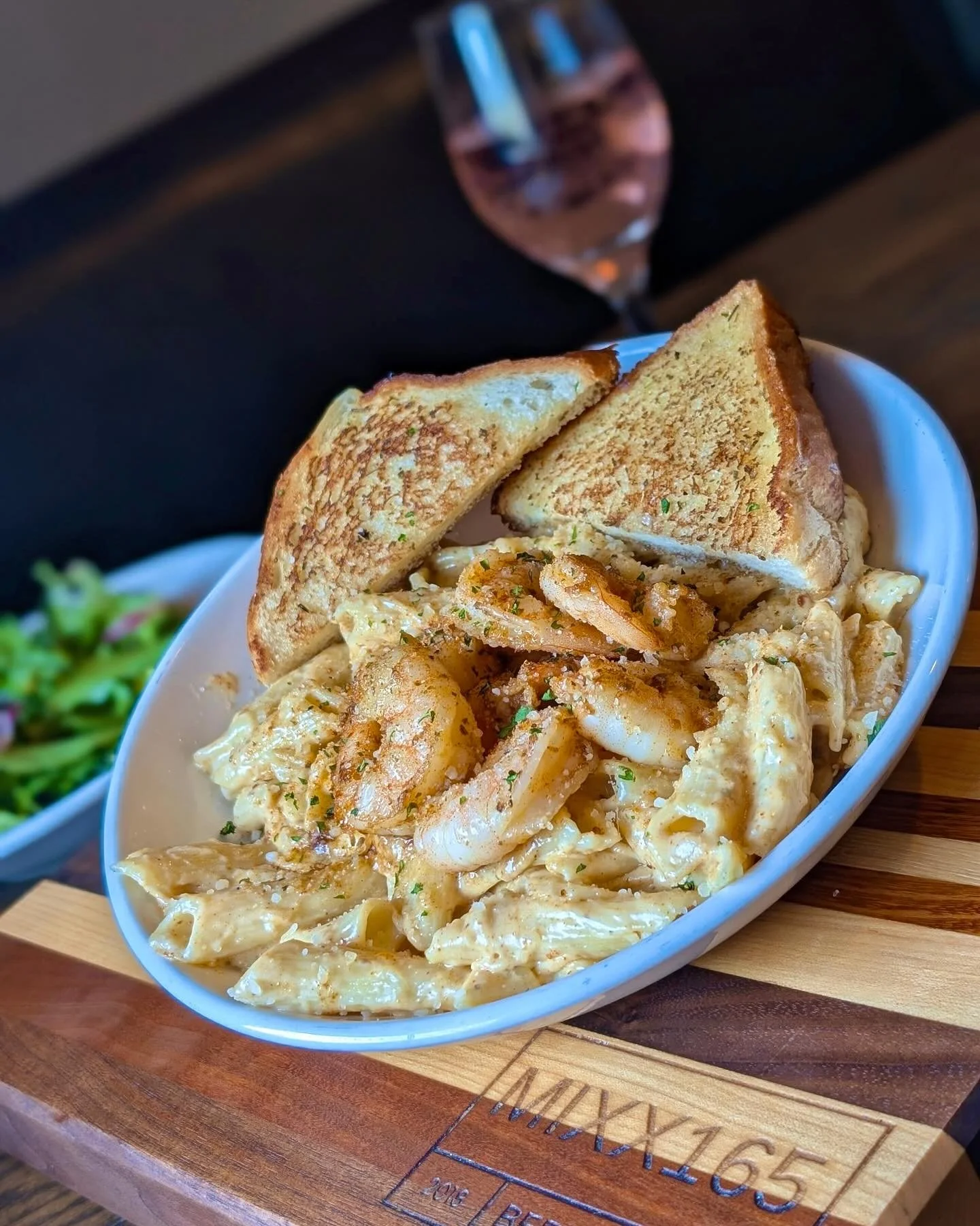 Cajun shrimp pasta with Alfredo sauce and penne at MIXX165 near Urbana, Ohio