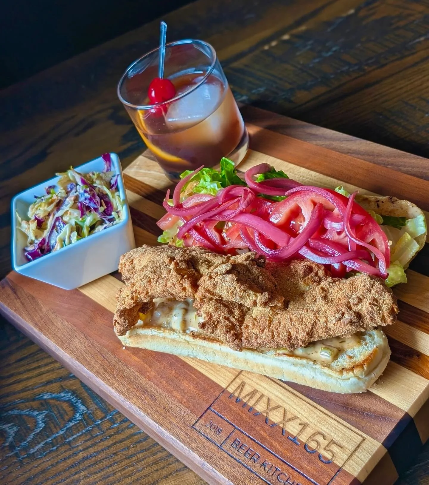 Fish sandwich on a hoagie roll near Urbana, Ohio at MIXX165