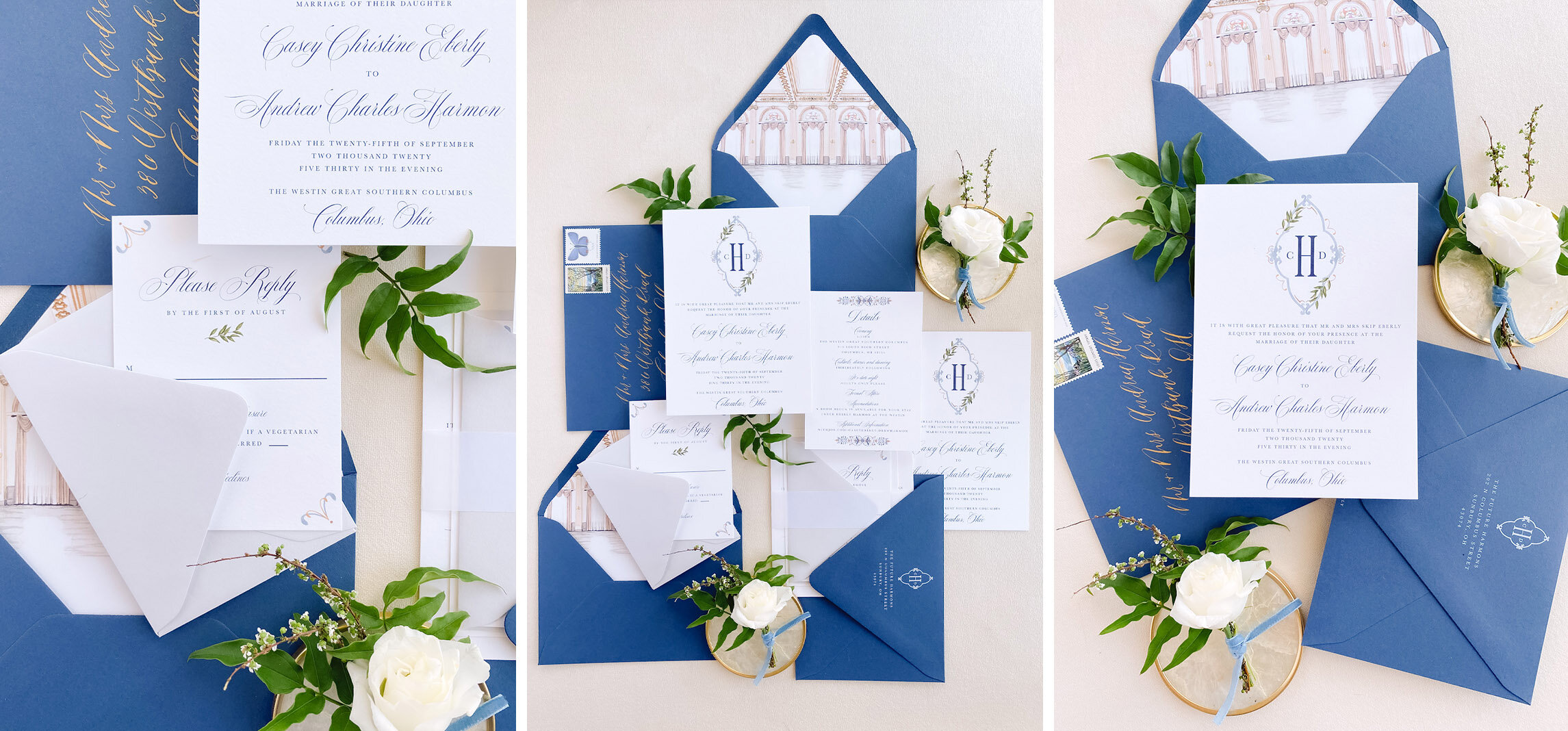 Envelope Personalised HANDMADE Flower Wedding Day Invites Evening Invitations 