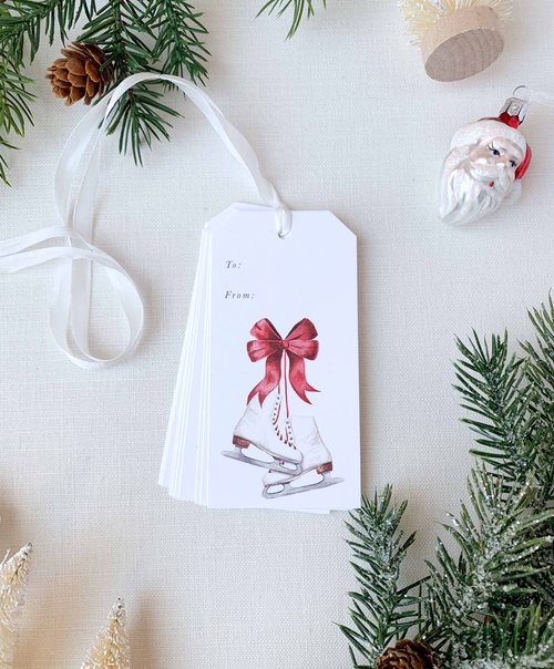 Custom Classic Christmas Gift Tags with String Card Stock Paper, Christmas Craft Supplies Xmas Wrapping, Snow Animals | Andaz Press