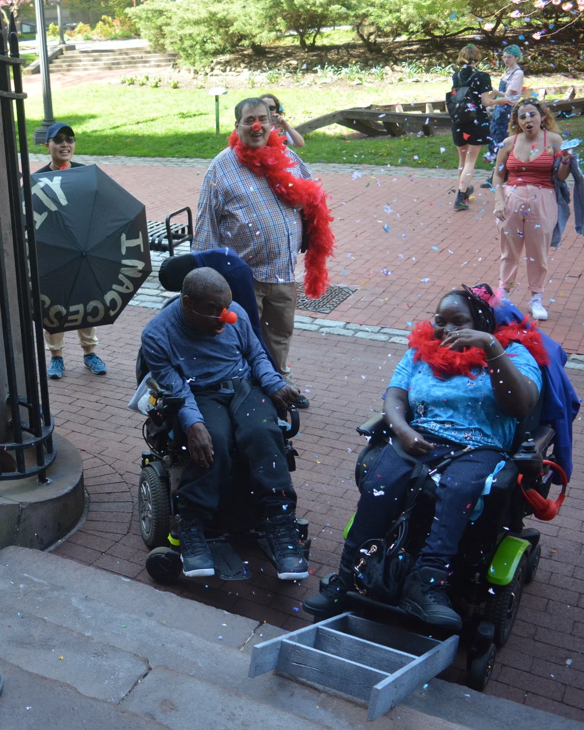 Outside Voices Theater Members Participate in Accessibility Protest at Pratt Institute in Brooklyn