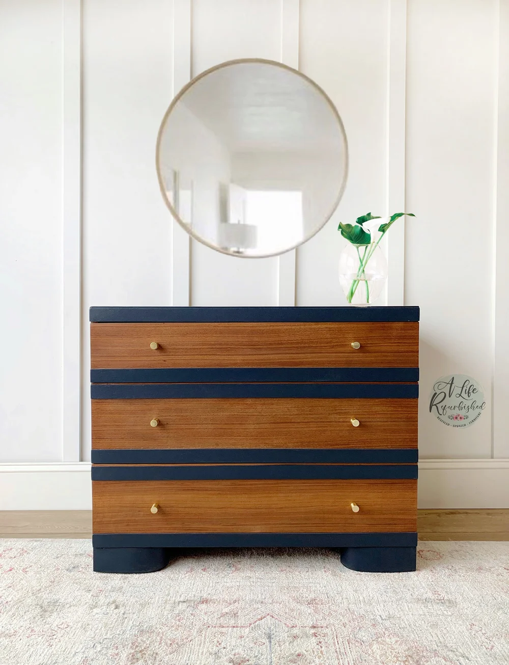blue 3 drawer dresser Carlyle Campaign Dresser Navy | 3-Drawer Chest main image 0