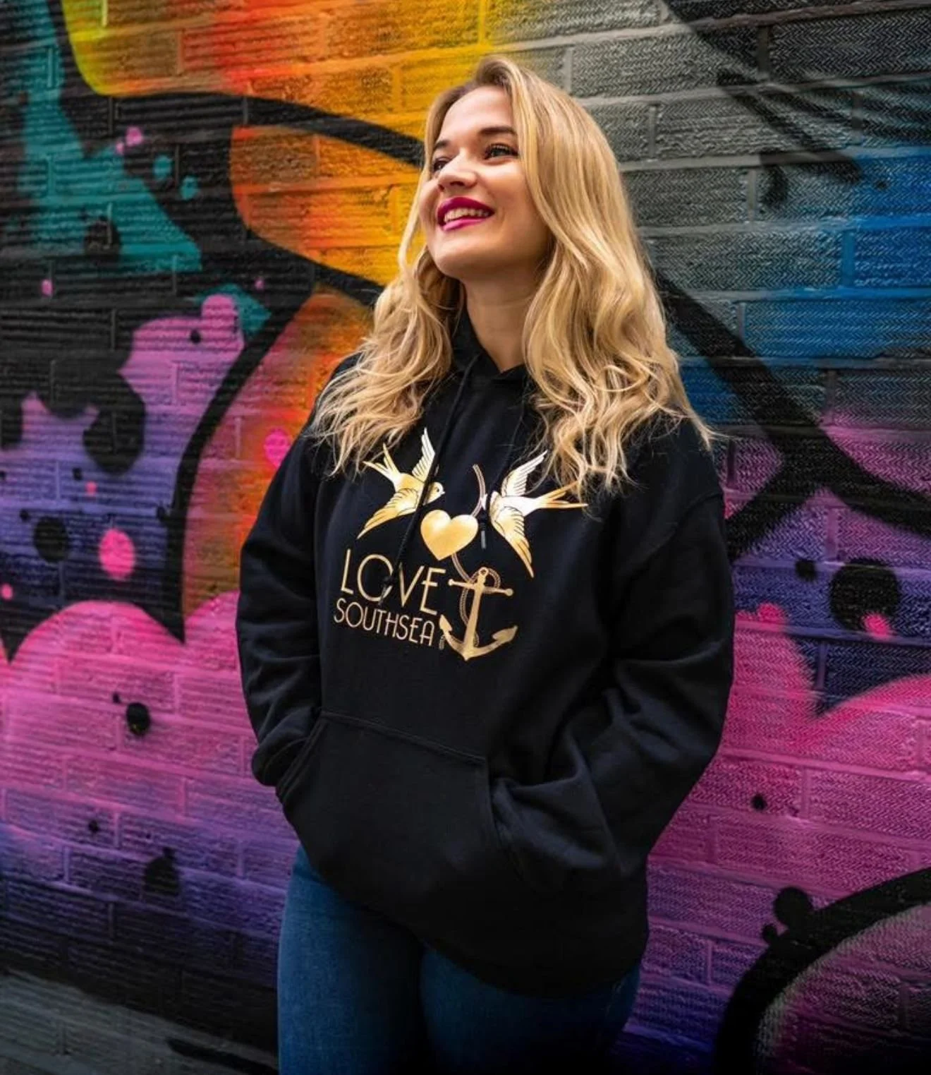 Love Southsea classic logo hoodie - Gold & Black