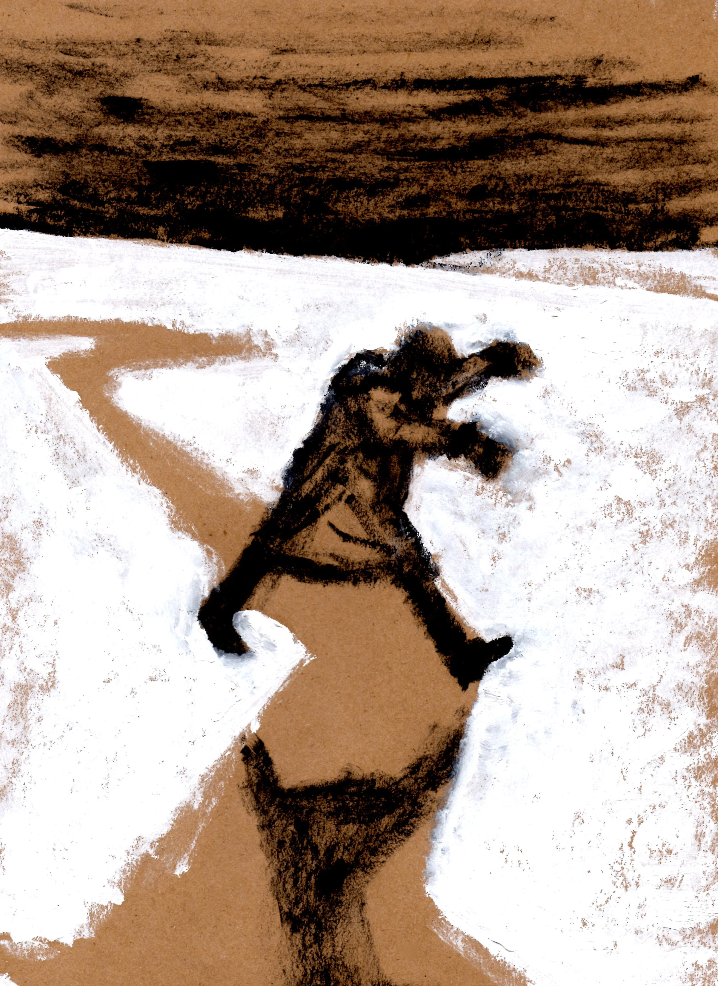 The Way Home Is Not The Way Back. Oil on Paper. 2011