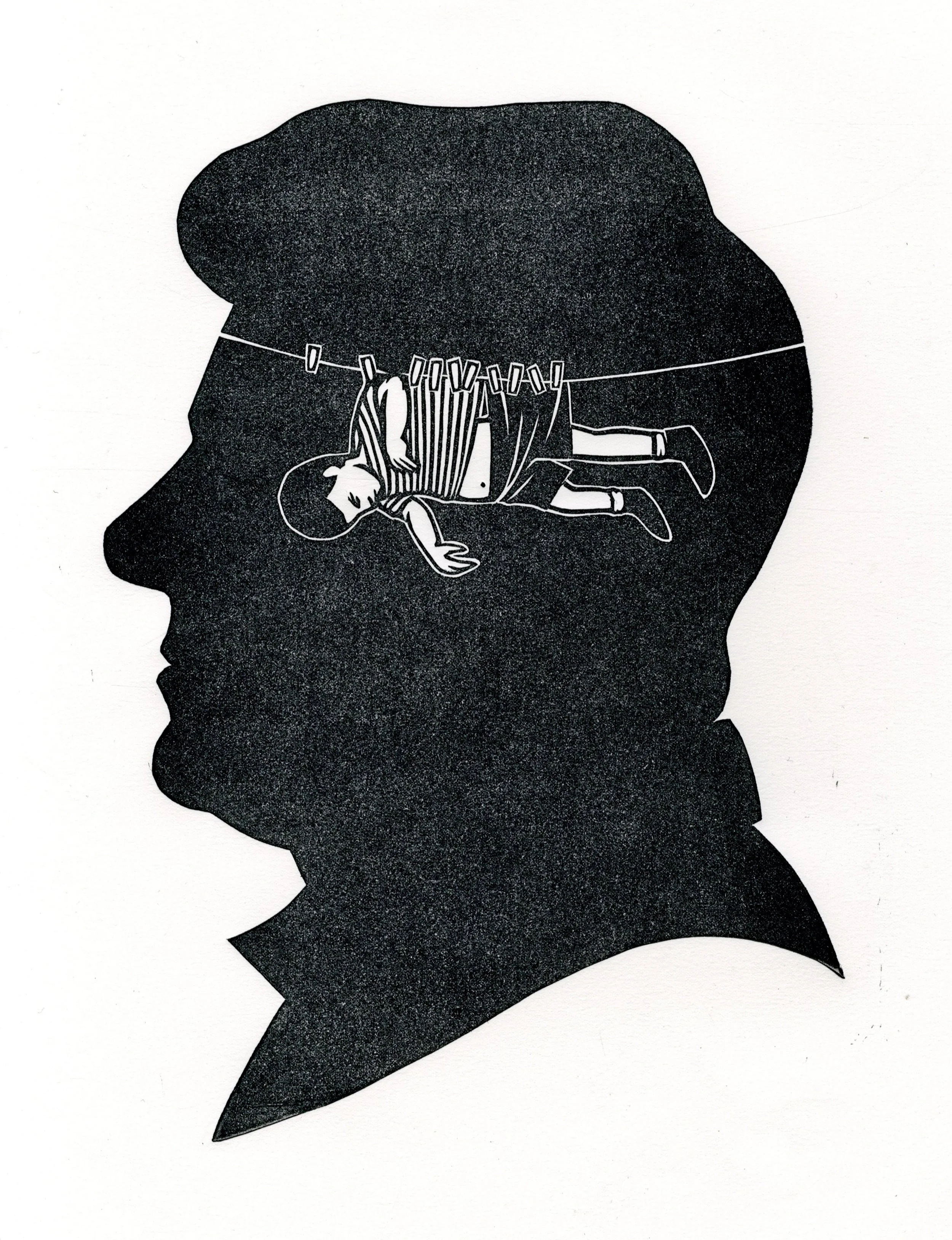 Dreams As Infantile . Linocut. 2012. 8x10"