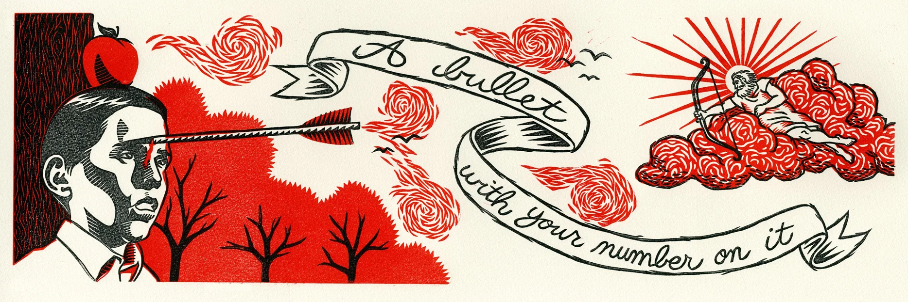 Lazy Sophism . Linocut. 2012. 7x21"