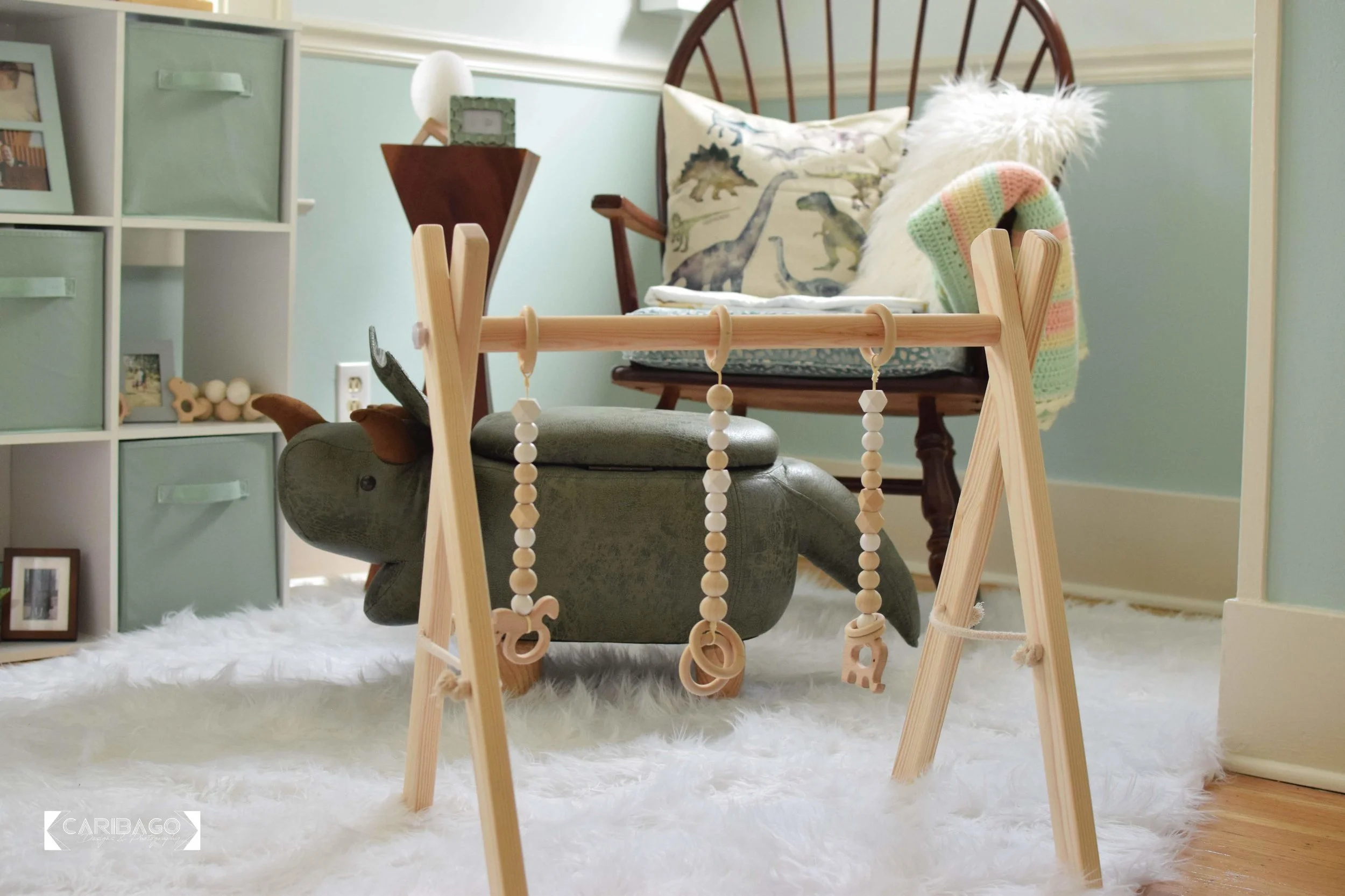 The rocking chair was a gift from mom, Carmen. It originally belonged to Zeke, a man we miss often!