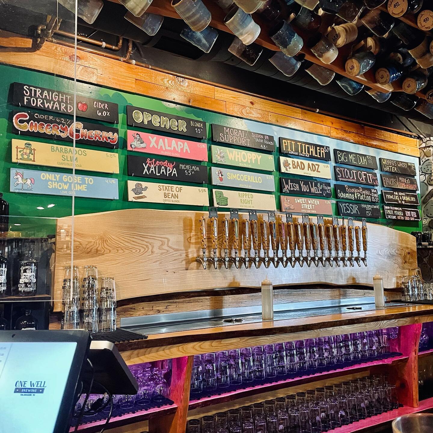 What's on draft? A whole lot of awesome craft adult beverages! Your favorite blondes, flavorful IPAs, tasty ales, mead, rich stouts, powerful BBAs, sweet ciders and fruity seltzers. Something for every taste bud! Check out the draft list at onewellbr