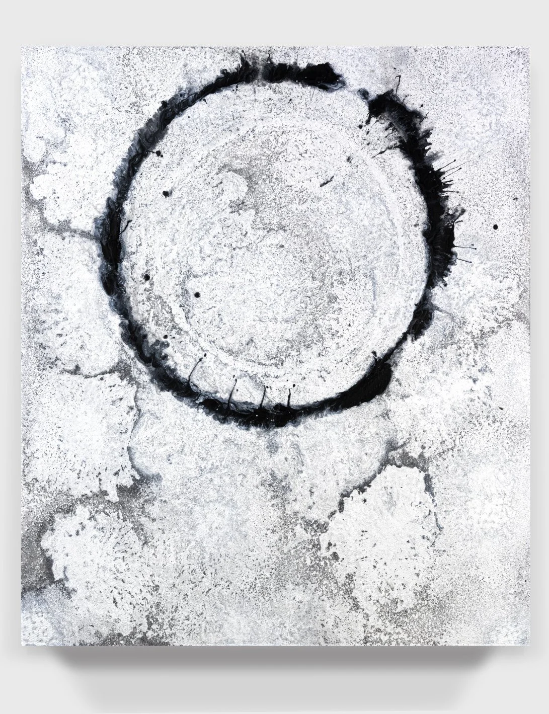   Painting#13,   2021   
Acrylic enamel on a canvas-covered wooden panel.  (22 x 25 X 1.75 in)  