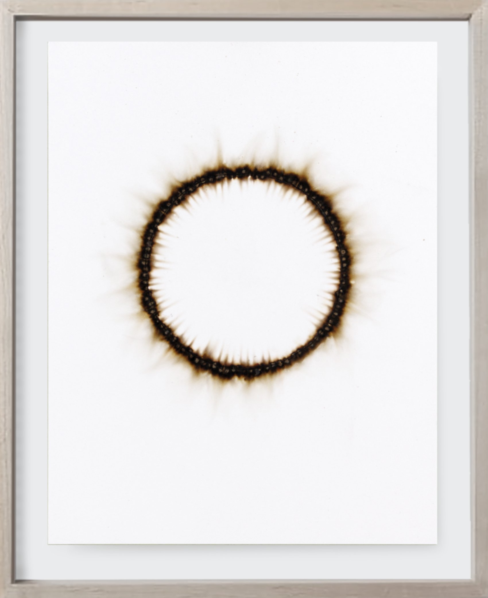  Burnt Mini#29, 2022   
Burnt match heads on archival paper..  (8.5 x 11 in.)    Unframed  