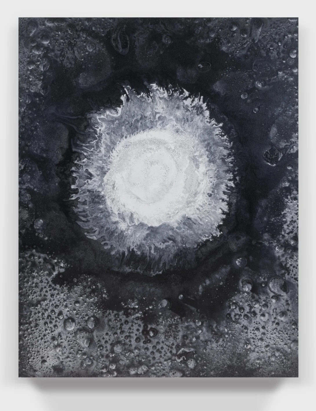   Painting#63, 2022  
Oil paint, acrylic enamel (PVA) resin, and archival paper on a wooden panel. (18 x 24 x 1.75 in.)  