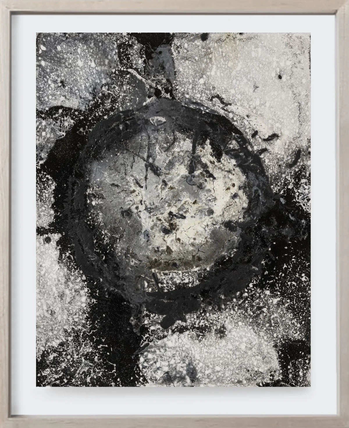   On-Paper Mini#17, 2021   
Acrylic enamel, oil paint, and asphaltum on archival paper. (8.5 x 11 )   Unframed 