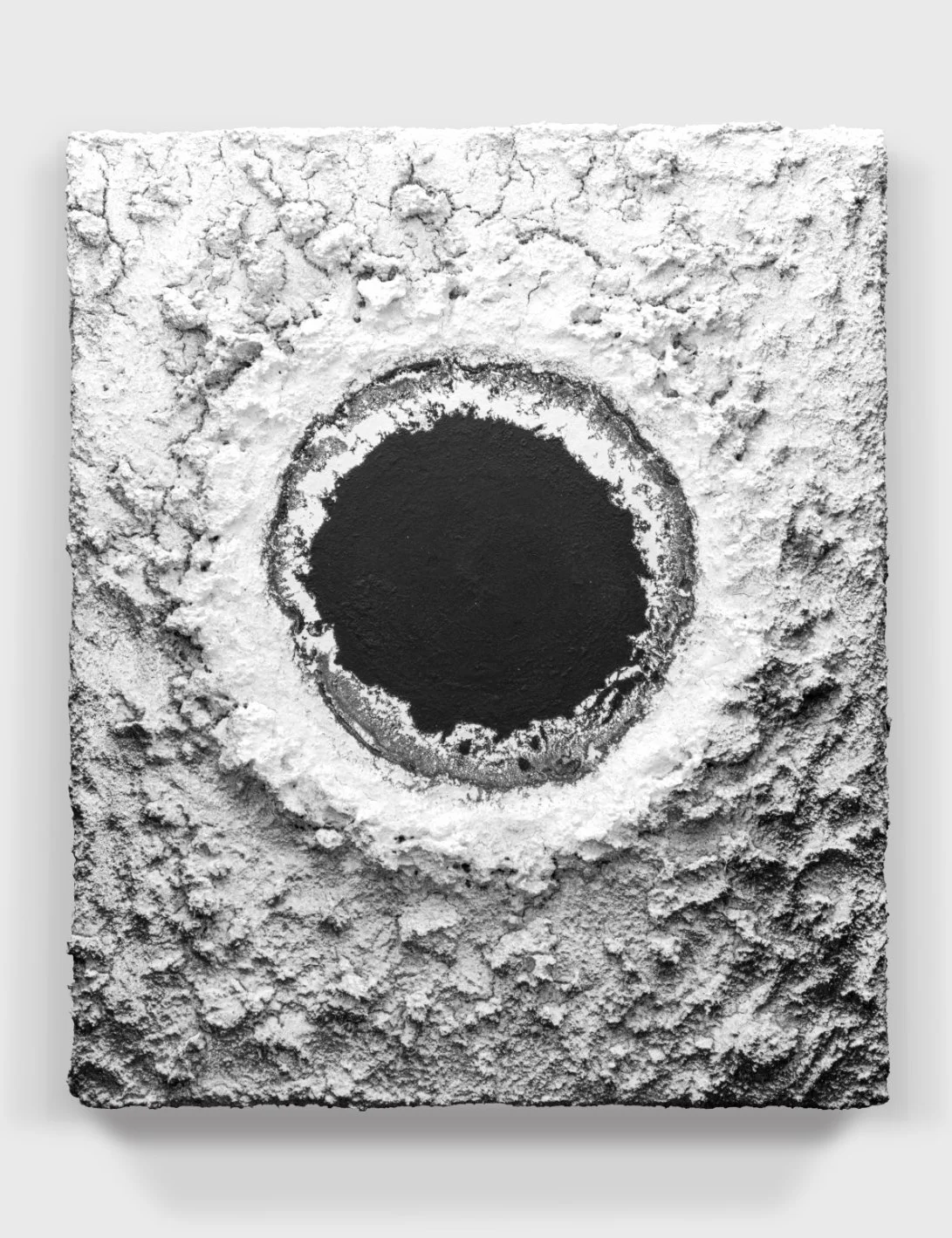   Painting#38, 2021   
Oil paint, acrylic enamel, (PVA) resin, and sawdust on a wooden panel.  (13.5 x 15 x 1.75 in.)