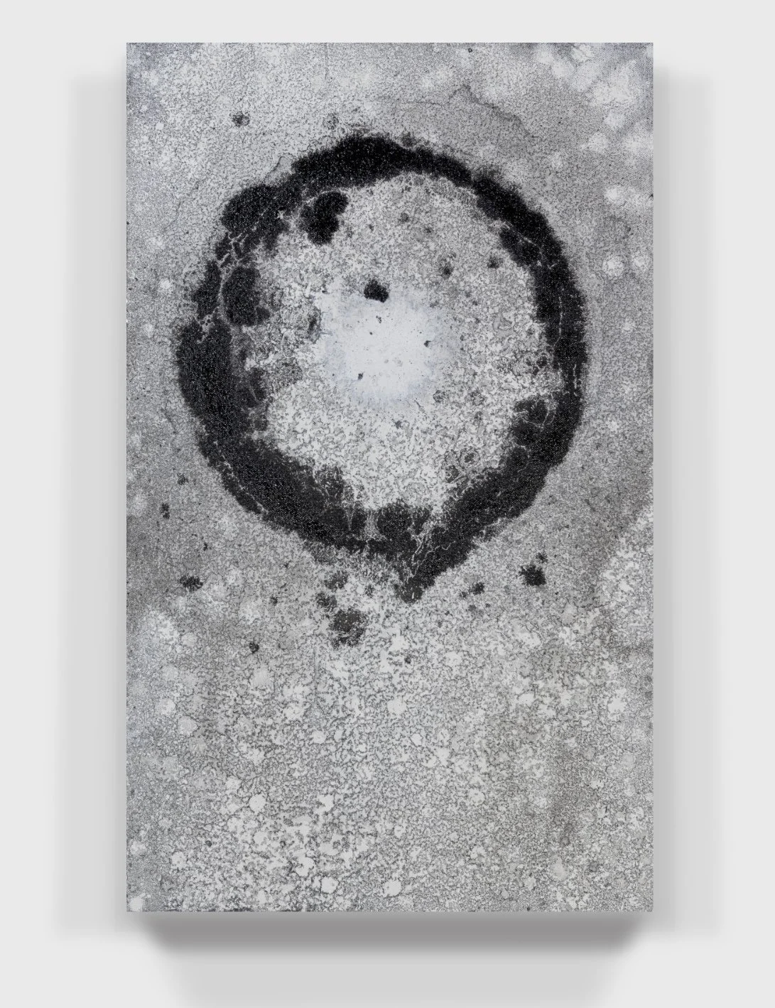   Painting#12, 2021   
Oil paint, acrylic enamel on a wooden panel.   ((16 x 26 x  1.75 in.) 