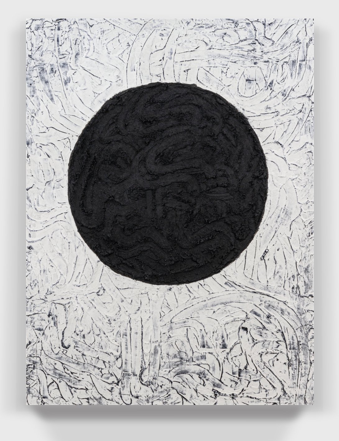   Painting#52, 2022  
Oil paint, acrylic enamel, and kaolin clay on a wooden panel.  (18 x 24 x 1.75 in.)  