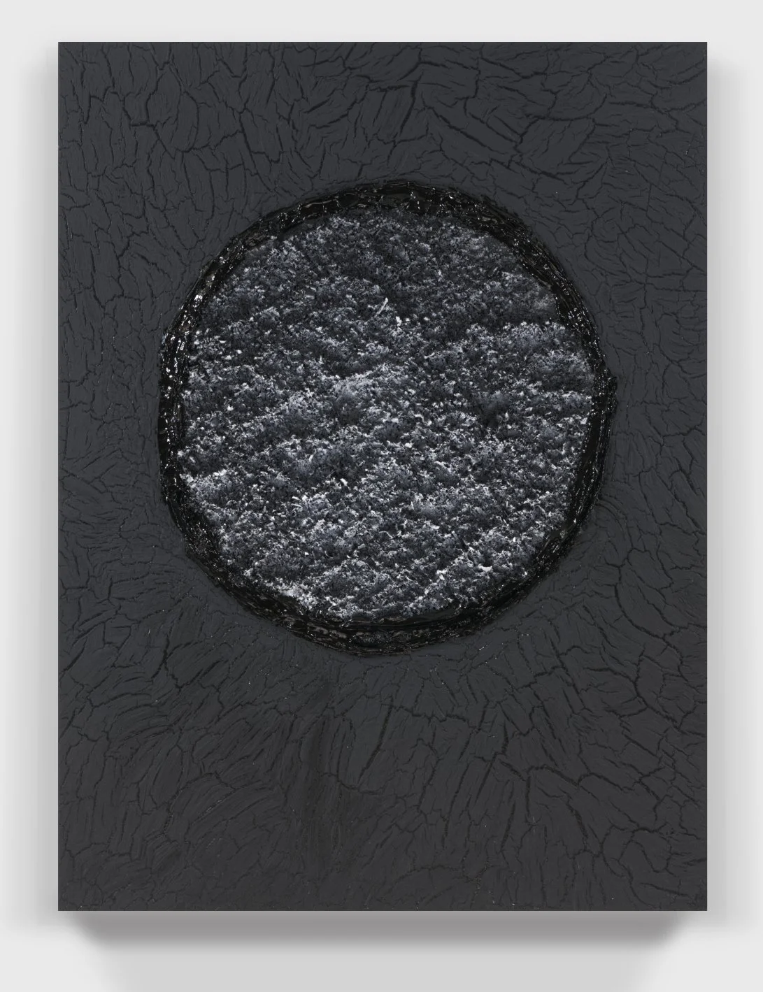   Painting#60, 2022  
Oil paint, acrylic enamel, (PVA) resin, and kaolin clay on a wooden panel.  (17.5 x 23.5 x 1.75 in.)   Provenance [Private collector.]  