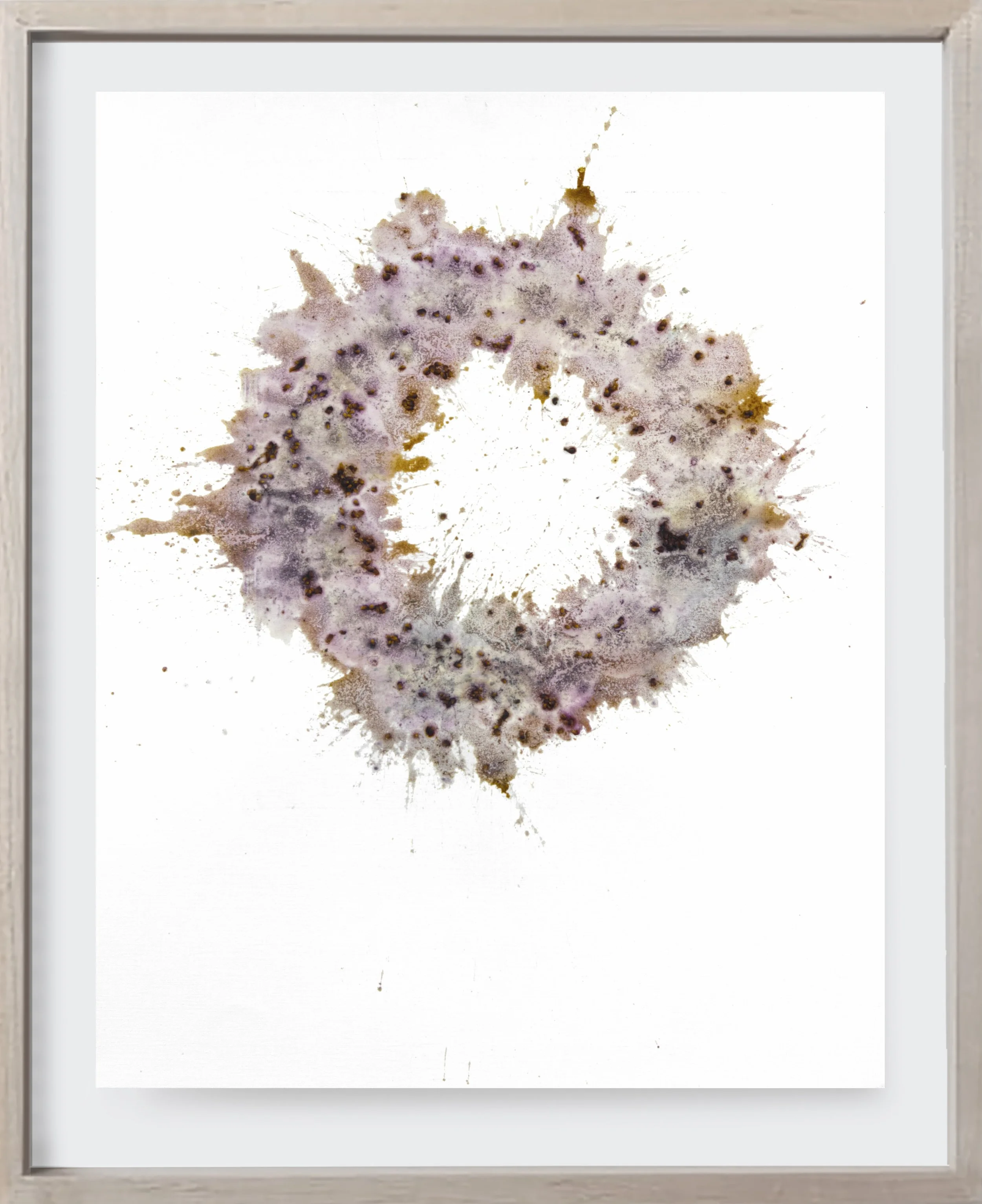  Blackberry#138, 2023  
Crushed blackberries on archival paper. (19 x 24 )   Unframed    